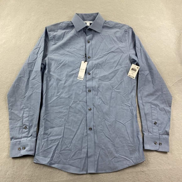 Bar lll Shirt Mens Small Blue Button Up Slim Fit Stretch Comfort Casual - Picture 1 of 7